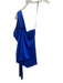 SER.O.YA Size S Blue Silk Blend Satin One Shoulder Tie Detail Mini Dress Blue / S