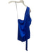 SER.O.YA Size S Blue Silk Blend Satin One Shoulder Tie Detail Mini Dress Blue / S