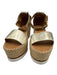 See By Chloe Shoe Size 40 Gold & Beige Leather Upper Metallic Wedge Sandals Gold & Beige / 40