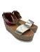 See By Chloe Shoe Size 40 Gold & Beige Leather Upper Metallic Wedge Sandals Gold & Beige / 40