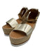 See By Chloe Shoe Size 40 Gold & Beige Leather Upper Metallic Wedge Sandals Gold & Beige / 40