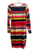 Tracey Reese Size Large Multi Cotton Blend Wide Stripes Wide Neck Ribbed Dress Multi / Large