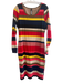 Tracey Reese Size Large Multi Cotton Blend Wide Stripes Wide Neck Ribbed Dress Multi / Large