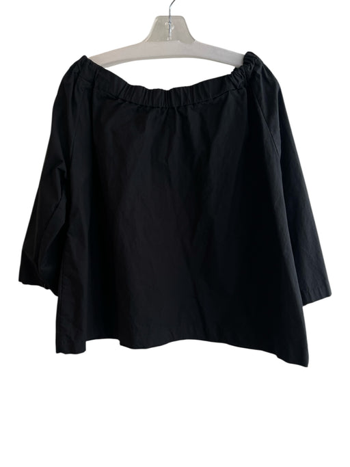 Ann Mashburn Size XL Black Cotton Blend Stretch Neck Long Sleeve Top Black / XL