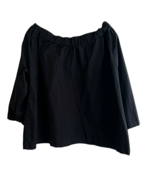 Ann Mashburn Size XL Black Cotton Blend Stretch Neck Long Sleeve Top Black / XL