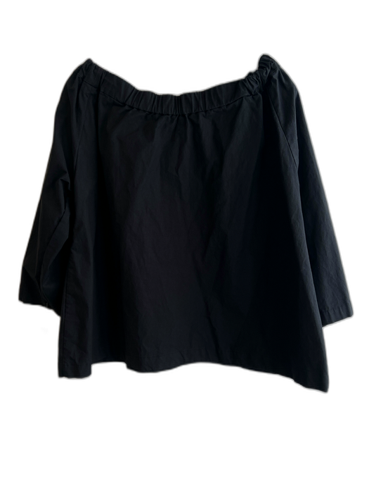 Ann Mashburn Size XL Black Cotton Blend Stretch Neck Long Sleeve Top Black / XL
