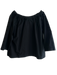 Ann Mashburn Size XL Black Cotton Blend Stretch Neck Long Sleeve Top Black / XL