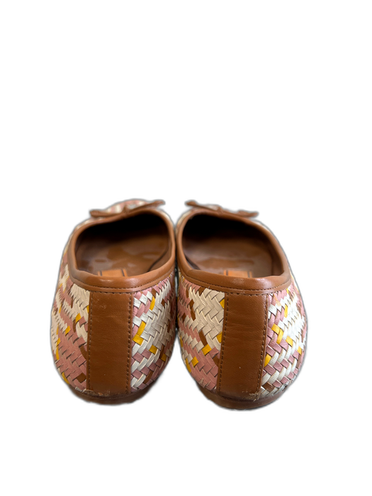 Tory Burch Shoe Size 6 Tan, Brown & Yellow Leather Round Toe Bow Detail Shoes Tan, Brown & Yellow / 6