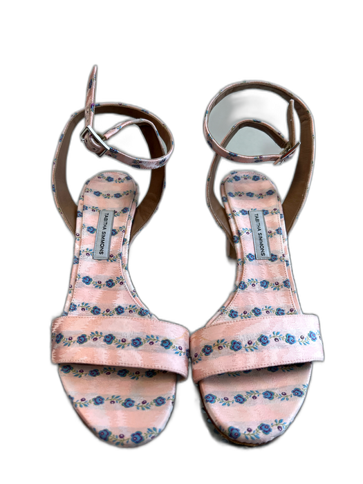 Tabitha Simmons Shoe Size 37 Pink & blue Open Toe Block Heel Ankle Buckle Shoes Pink & blue / 37