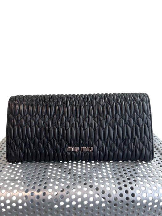 Miu Miu Black & Red Leather Square Quilted cherry detail Cross Body & wallet Bag Black & Red / S