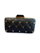 C Wonder Black & Gold Leather Quilted Hearts Gold Chain Detail Snap Closure Bag Black & Gold / Small