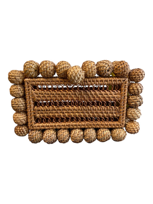 Cult Gaia Tan Rattan Rectangle Hinged Balls Bag Tan / Small