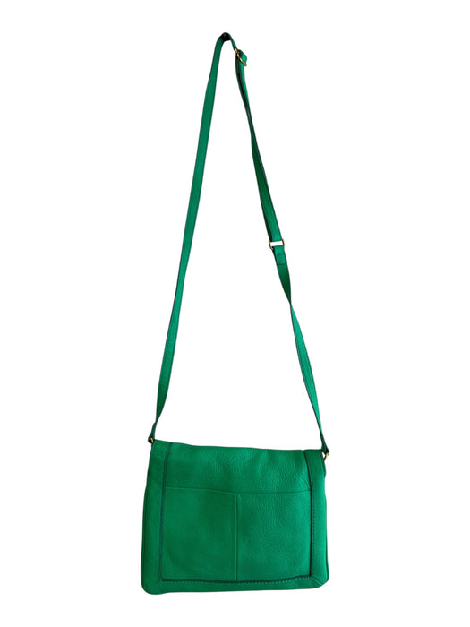 J Crew Kelly Green Leather Flap Twist Lock Shoulder & Crossbody Strap Bag Kelly Green / Small
