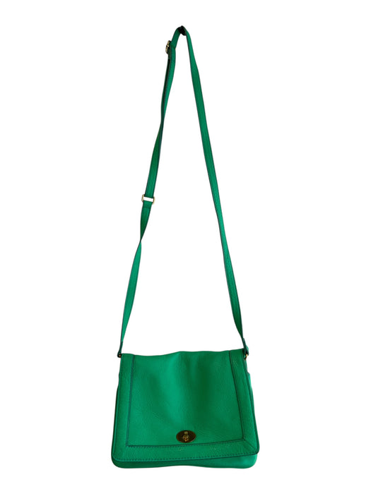 J Crew Kelly Green Leather Flap Twist Lock Shoulder & Crossbody Strap Bag Kelly Green / Small