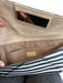 J Crew Navy & white Leather Envelope Flap Magnetic Close Clutch Bag Navy & white / Small
