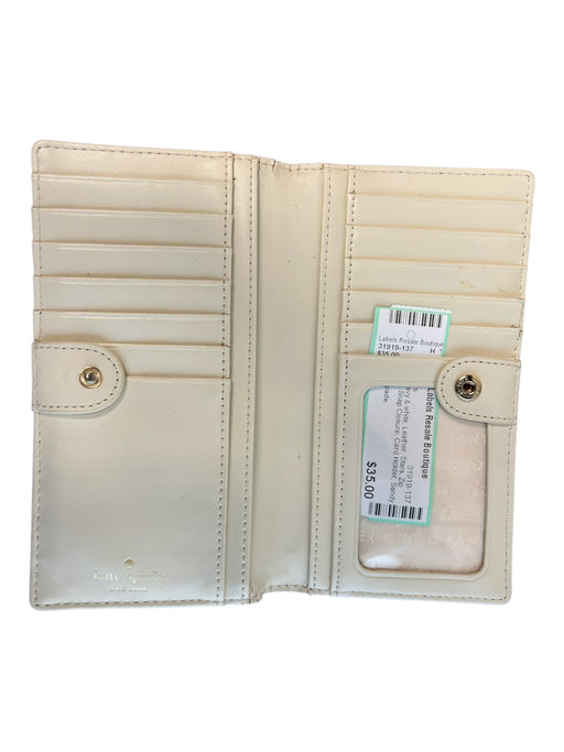 Kate Spade Navy & white Leather Stars Zip Pocket Snap Closure Wallets Navy & white