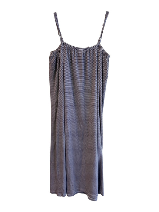 Lake Size M White & Brown Pima Cotton Spaghetti Strap Striped Dress White & Brown / M