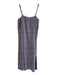 Lake Size M White & Brown Pima Cotton Spaghetti Strap Striped Dress White & Brown / M