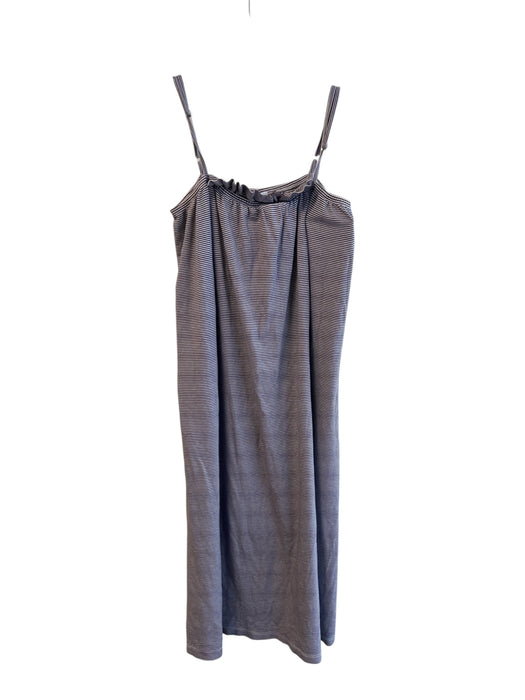 Lake Size M White & Brown Pima Cotton Spaghetti Strap Striped Dress White & Brown / M