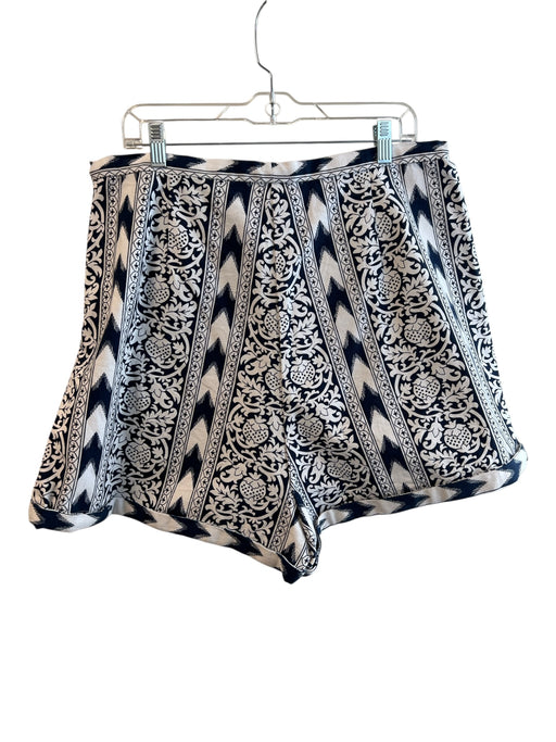 Julia Amory Size XL Navy & white No Fabric Tag High Rise Abstract Print Shorts Navy & white / XL