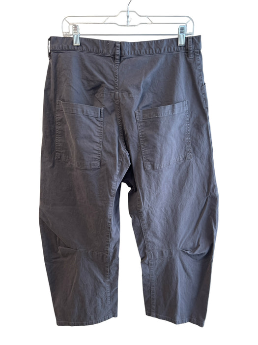 Nili Lotan Size 8 Dark Grey Cotton Blend Zip Up Barrel Leg High Rise Pants Dark Grey / 8