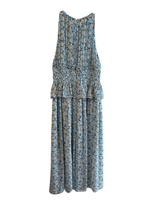 Ulla Johnson Size 4 Blue, Yellow & Multi Silk Back Zip Maxi Sleeveless Dress Blue, Yellow & Multi / 4
