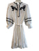 Antik Batik Size 38 White & Black Cotton Ric Rac Below Knee Midi Belted Dress White & Black / 38