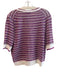 Veronica Beard Size XL Purple & Yellow Viscose V Neck Cardigan Striped Top Purple & Yellow / XL