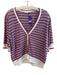 Veronica Beard Size XL Purple & Yellow Viscose V Neck Cardigan Striped Top Purple & Yellow / XL