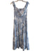 Reformation Size 8 Blue & White Linen Maxi Back Zip Lined Smocked Back Dress Blue & White / 8