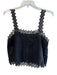 J. Crew Size M Black Linen broderie anglaise Light Weight Cropped Boxy Top Black / M