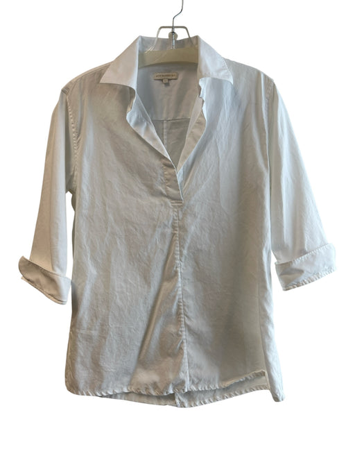 Ann Mashburn Size L White 100% Cotton Collared Above Knee 1/2 sleeve Tunic White / L