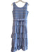 Hunter Bell Size 12 Blue & White No Fabric Tag Belt Incl. Tiered Striped Dress Blue & White / 12