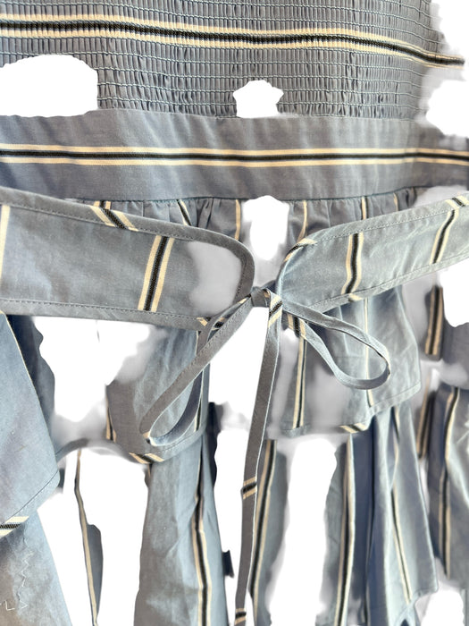 Hunter Bell Size 12 Blue & White No Fabric Tag Belt Incl. Tiered Striped Dress Blue & White / 12