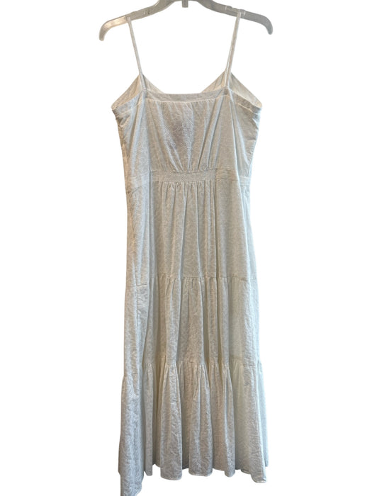 Veronica Beard Size L White Cotton Sleeveless Maxi Side Zip Dress White / L