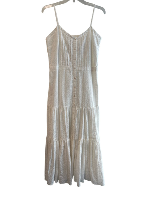 Veronica Beard Size L White Cotton Sleeveless Maxi Side Zip Dress White / L