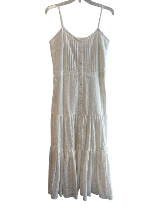 Veronica Beard Size L White Cotton Sleeveless Maxi Side Zip Dress White / L