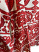 La Double J Size S Red & White Silk Back Zip Round Neck Abstract Print Dress Red & White / S
