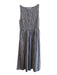 Hill House Size L Navy & white Cotton Maxi Striped Shirred Top Sleeveless Dress Navy & white / L