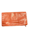 Clare V Red & Peach Leather Fold Over Two Tone Zip Close Fold Over Bag Red & Peach / S/M