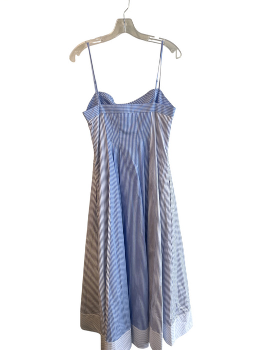 Simkhai Size 4 Blue & White Cotton Adjustable Spaghetti Straps Striped Dress Blue & White / 4