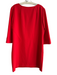 Trina Turk Size 12 Red Polyester Blend V Neck Half Sleeve Pockets Dress Red / 12