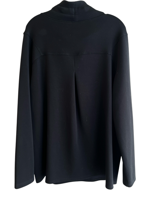 Spanx Size 1X Black Modal Blend High Neck Drawstring Long Sleeve Sweatshirt Top Black / 1X