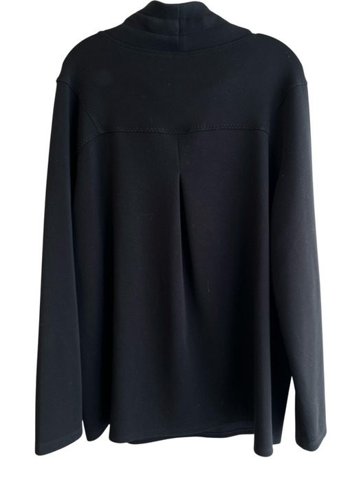 Spanx Size 1X Black Modal Blend High Neck Drawstring Long Sleeve Sweatshirt Top Black / 1X