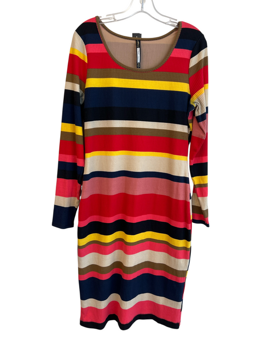 Plenty by Tracy Reese Size L Blue, Red & Beige cotton spandex Round Neck Dress Blue, Red & Beige / L
