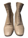 Cocuco Shoe Size 37 Beige Leather Almond Toe Side Zip Block Heel Booties Beige / 37