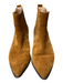 Saks Fifth Avenue Shoe Size est 37 Brown Suede Pointed Toe Block Heel Booties Brown / est 37