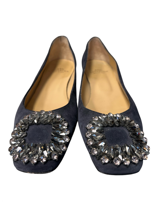 Ann Mashburn Shoe Size 36 Navy Leather Side Accent Almond Toe Rhinestone Shoes Navy / 36