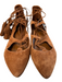 Schutz Shoe Size 6 Brown Suede Pointed Toe Lace Up Ankle Strap Flat Shoes Brown / 6