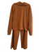 Spanx Size XL Brown Modal Blend Zip Front High Neck Pockets Sweatpant Pant Set Brown / XL